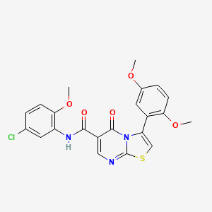 molecular formula C22H18ClN3O5S B7706316 3-(2,5-dimethoxyphenyl)-N-(2,5-dimethylphenyl)-5-oxo-5H-[1,3]thiazolo[3,2-a]pyrimidine-6-carboxamide 