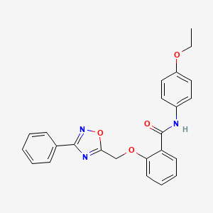 molecular formula C24H21N3O4 B7706326 N-(4-ethoxyphenyl)-2-((3-phenyl-1,2,4-oxadiazol-5-yl)methoxy)benzamide 