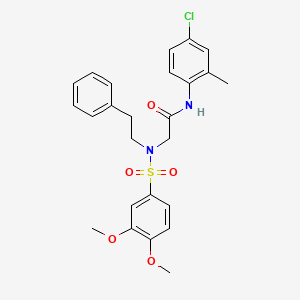 molecular formula C25H27ClN2O5S B7706333 N-(4-chloro-2-methylphenyl)-2-(3,4-dimethoxy-N-phenethylphenylsulfonamido)acetamide 
