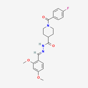 molecular formula C22H24FN3O4 B7706337 (E)-N'-(2,4-dimethoxybenzylidene)-1-(4-fluorobenzoyl)piperidine-4-carbohydrazide 