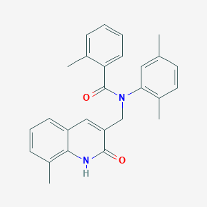 molecular formula C27H26N2O2 B7706356 N-(2,5-dimethylphenyl)-N-((2-hydroxy-8-methylquinolin-3-yl)methyl)-2-methylbenzamide 