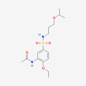 molecular formula C16H26N2O5S B7706361 N-(2-ethoxy-5-(N-(3-isopropoxypropyl)sulfamoyl)phenyl)acetamide 