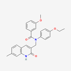 molecular formula C27H26N2O4 B7706364 N-(4-ethoxyphenyl)-N-((2-hydroxy-7-methylquinolin-3-yl)methyl)-3-methoxybenzamide 