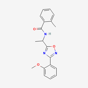 molecular formula C19H19N3O3 B7706365 N-(1-(3-(2-methoxyphenyl)-1,2,4-oxadiazol-5-yl)ethyl)-2-methylbenzamide 