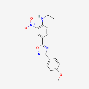 molecular formula C18H18N4O4 B7706384 N-isopropyl-4-(3-(4-methoxyphenyl)-1,2,4-oxadiazol-5-yl)-2-nitroaniline 