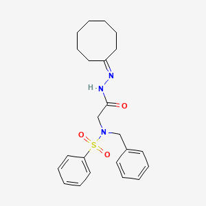 molecular formula C23H29N3O3S B7706408 N-benzyl-N-(2-(2-cyclooctylidenehydrazinyl)-2-oxoethyl)benzenesulfonamide 