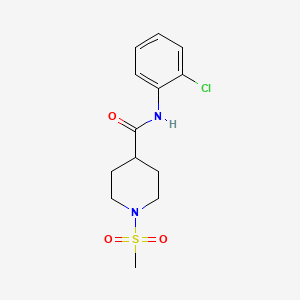 molecular formula C13H17ClN2O3S B7706423 N-(2-chlorophenyl)-1-(methylsulfonyl)piperidine-4-carboxamide 