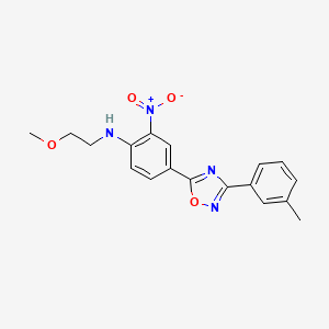 N-(2-methoxyethyl)-2-nitro-4-(3-(m-tolyl)-1,2,4-oxadiazol-5-yl)aniline