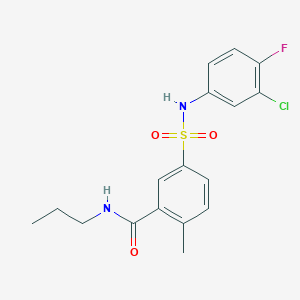 5-(N-(3-chloro-4-fluorophenyl)sulfamoyl)-2-methyl-N-propylbenzamide