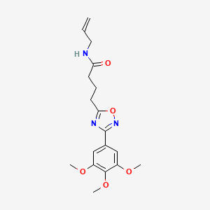 molecular formula C18H23N3O5 B7706452 N-allyl-4-(3-(3,4,5-trimethoxyphenyl)-1,2,4-oxadiazol-5-yl)butanamide 