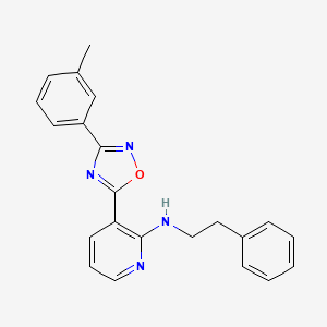 3-[3-(3-methylphenyl)-1,2,4-oxadiazol-5-yl]-N-(2-phenylethyl)pyridin-2-amine