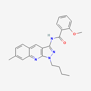 molecular formula C23H24N4O2 B7706458 N-(1-butyl-7-methyl-1H-pyrazolo[3,4-b]quinolin-3-yl)-2-methoxybenzamide 
