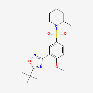 5-(tert-butyl)-3-(2-methoxy-5-((2-methylpiperidin-1-yl)sulfonyl)phenyl)-1,2,4-oxadiazole