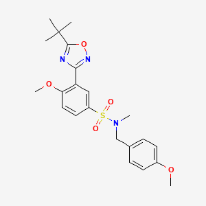 3-(5-Tert-butyl-1,2,4-oxadiazol-3-YL)-4-methoxy-N-[(4-methoxyphenyl)methyl]-N-methylbenzene-1-sulfonamide