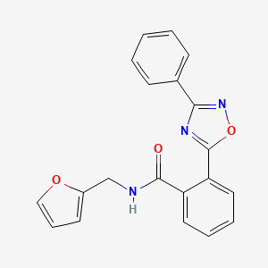 molecular formula C20H15N3O3 B7706517 N-(furan-2-ylmethyl)-2-(3-phenyl-1,2,4-oxadiazol-5-yl)benzamide 