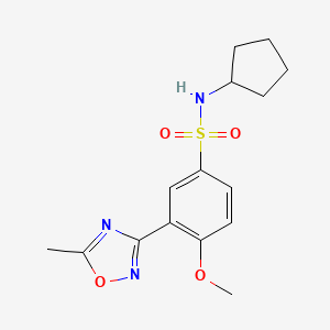 N-cyclopentyl-4-methoxy-3-(5-methyl-1,2,4-oxadiazol-3-yl)benzenesulfonamide