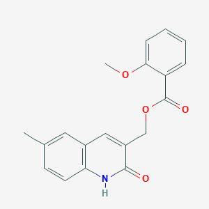 molecular formula C19H17NO4 B7706528 (2-hydroxy-6-methylquinolin-3-yl)methyl 2-methoxybenzoate 