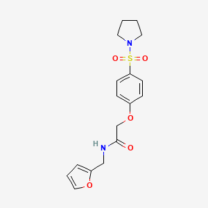 molecular formula C17H20N2O5S B7706577 N-(furan-2-ylmethyl)-2-(4-(pyrrolidin-1-ylsulfonyl)phenoxy)acetamide 