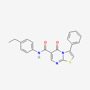 molecular formula C21H17N3O2S B7706610 N,N-dibenzyl-5-oxo-3-phenyl-5H-[1,3]thiazolo[3,2-a]pyrimidine-6-carboxamide 