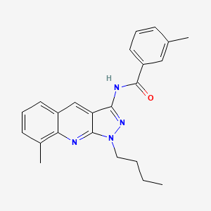 molecular formula C23H24N4O B7706618 N-(1-butyl-8-methyl-1H-pyrazolo[3,4-b]quinolin-3-yl)-3-methylbenzamide 