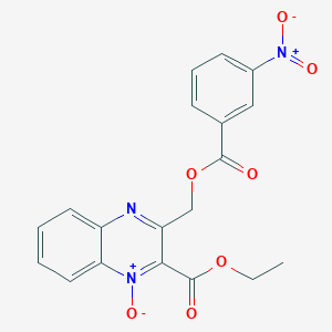 2-(ethoxycarbonyl)-3-(((3-nitrobenzoyl)oxy)methyl)quinoxaline 1-oxide