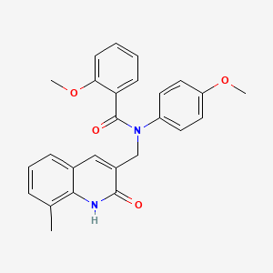 molecular formula C26H24N2O4 B7706646 N-((2-hydroxy-8-methylquinolin-3-yl)methyl)-2-methoxy-N-(4-methoxyphenyl)benzamide 