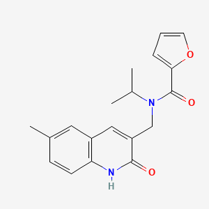 molecular formula C19H20N2O3 B7706652 N-((2-hydroxy-6-methylquinolin-3-yl)methyl)-N-isopropylfuran-2-carboxamide 