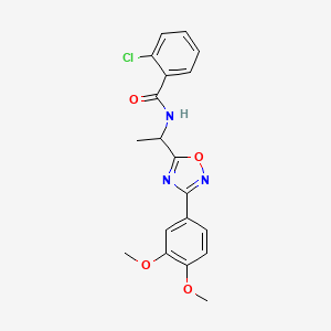 2-chloro-N-(1-(3-(3,4-dimethoxyphenyl)-1,2,4-oxadiazol-5-yl)ethyl)benzamide