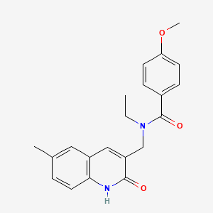 N-ethyl-N-((2-hydroxy-6-methylquinolin-3-yl)methyl)-4-methoxybenzamide