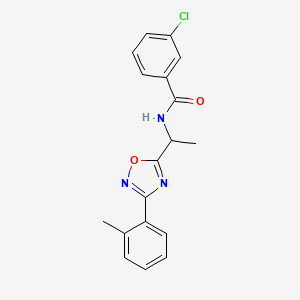 3-chloro-N-(1-(3-(o-tolyl)-1,2,4-oxadiazol-5-yl)ethyl)benzamide