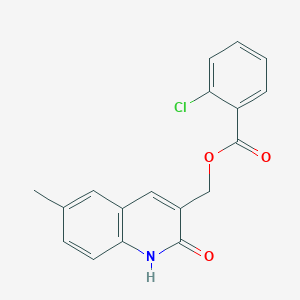 molecular formula C18H14ClNO3 B7706734 (2-hydroxy-6-methylquinolin-3-yl)methyl 2-chlorobenzoate 