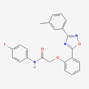 molecular formula C23H18FN3O3 B7706760 N-(4-fluorophenyl)-2-(2-(3-(m-tolyl)-1,2,4-oxadiazol-5-yl)phenoxy)acetamide 