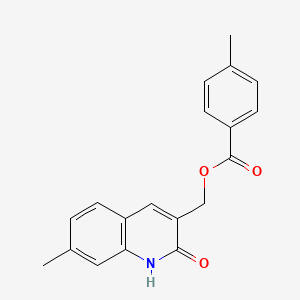 molecular formula C19H17NO3 B7706784 (2-hydroxy-7-methylquinolin-3-yl)methyl 4-methylbenzoate 