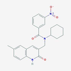 N-cyclohexyl-N-((2-hydroxy-6-methylquinolin-3-yl)methyl)-3-nitrobenzamide