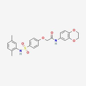 N-(2,3-dihydrobenzo[b][1,4]dioxin-6-yl)-2-(4-(N-(2,5-dimethylphenyl)sulfamoyl)phenoxy)acetamide