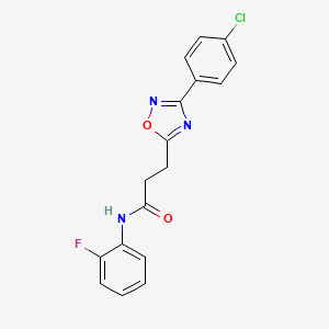 3-(3-(4-chlorophenyl)-1,2,4-oxadiazol-5-yl)-N-(2-fluorophenyl)propanamide