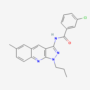 3-chloro-N-(6-methyl-1-propyl-1H-pyrazolo[3,4-b]quinolin-3-yl)benzamide