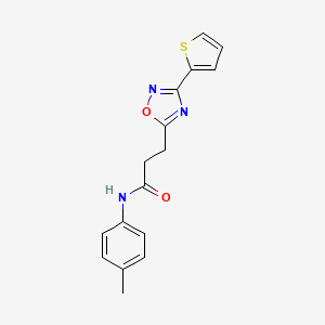 molecular formula C16H15N3O2S B7706817 3-(3-(thiophen-2-yl)-1,2,4-oxadiazol-5-yl)-N-(p-tolyl)propanamide 