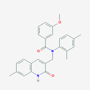 molecular formula C27H26N2O3 B7706864 N-(2,4-dimethylphenyl)-N-((2-hydroxy-7-methylquinolin-3-yl)methyl)-3-methoxybenzamide 