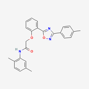 molecular formula C25H23N3O3 B7706867 N-(2,5-dimethylphenyl)-2-(2-(3-(p-tolyl)-1,2,4-oxadiazol-5-yl)phenoxy)acetamide 