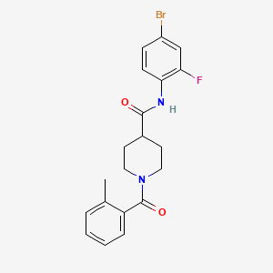 N-(4-bromo-2-fluorophenyl)-1-(2-methylbenzoyl)piperidine-4-carboxamide