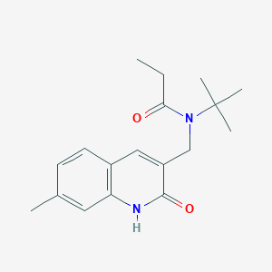 molecular formula C18H24N2O2 B7706876 N-(tert-butyl)-N-((2-hydroxy-7-methylquinolin-3-yl)methyl)propionamide 