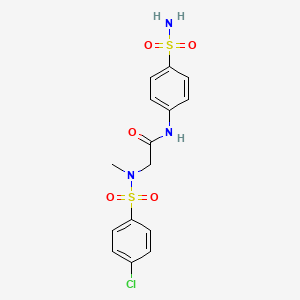 molecular formula C15H16ClN3O5S2 B7706884 N-(4-bromophenyl)-2-(N-methyl4-chlorobenzenesulfonamido)acetamide 