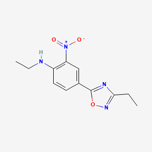 molecular formula C12H14N4O3 B7706924 N-ethyl-4-(3-ethyl-1,2,4-oxadiazol-5-yl)-2-nitroaniline 