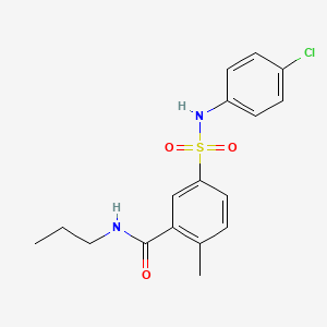 molecular formula C17H19ClN2O3S B7706931 5-(N-(4-chlorophenyl)sulfamoyl)-2-methyl-N-propylbenzamide 