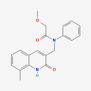 molecular formula C20H20N2O3 B7706943 N-((2-hydroxy-8-methylquinolin-3-yl)methyl)-2-methoxy-N-phenylacetamide 