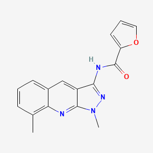 molecular formula C17H14N4O2 B7706955 N-(1,8-dimethyl-1H-pyrazolo[3,4-b]quinolin-3-yl)furan-2-carboxamide 