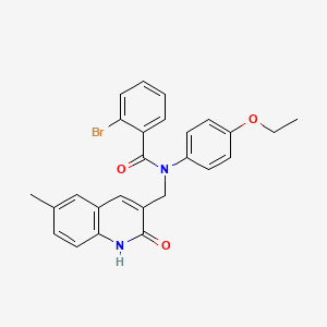 molecular formula C26H23BrN2O3 B7706981 2-bromo-N-(4-ethoxyphenyl)-N-((2-hydroxy-6-methylquinolin-3-yl)methyl)benzamide 