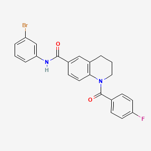 molecular formula C23H18BrFN2O2 B7706992 N-(3-bromophenyl)-1-(4-fluorobenzoyl)-1,2,3,4-tetrahydroquinoline-6-carboxamide 