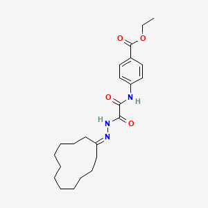 ethyl 4-({N'-[(E)-{2,5-dimethyl-1-[2-(trifluoromethyl)phenyl]-1H-pyrrol-3-yl}methylidene]hydrazinecarbonyl}formamido)benzoate